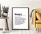 Artwork Hangry Typography kitchen wall art decor framed